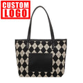 Custom logo Large Capacity Bag Women's New Plaid Tote Bag Simple Fashion Color Contrast Shoulder Bag