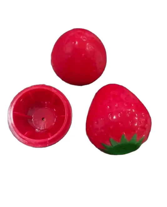 Portable PP Plastic Fruit Shaped Strawberry Lip Balm Container with Screw Top for Cosmetic Use Empty