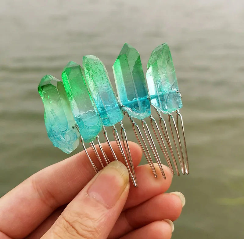 DIY DIY Wholesale Natural Angel Aura Gemstone Wands Aura Clear Quartz Points for Crafts