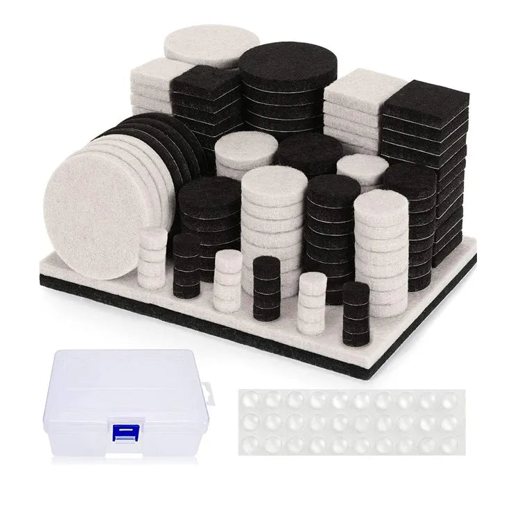 Self Adhesive Floor Protection Furniture Pads Black and Beige Anti-Scratch Self Stick Felt Pads