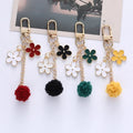 Fashion Backpack Charms Enamel Metal Daisy Flower Keychain for Women Ladies