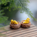 2020 New Mini Nest With Birds Fairy Garden Miniatures Flatback Resin Kawaii Cartoon Birds Crafts for Home Decoration Accessories