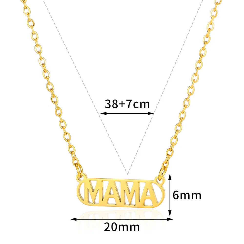 Hand Ok Accessories Bijoux Mothers Love Gifts Jewellery Necklace Dubai Gold Wholesale Fashion Gold Bulk Mama Jewelry Necklaces
