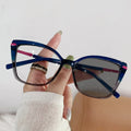 Hot Sell Oversized Square Computer Photochromic Eyewear Cat Eye Design Anti Blue Light Unisex Optical Frame Eyeglasses