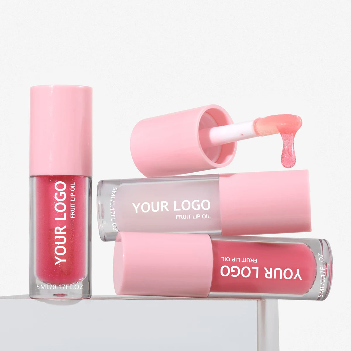 New Natrual Shine Tint Moisturizing Lip Oil Private Label Vegan Lip Care Clean& Hydrates &Nourishes Non-Sticky Lip Oil