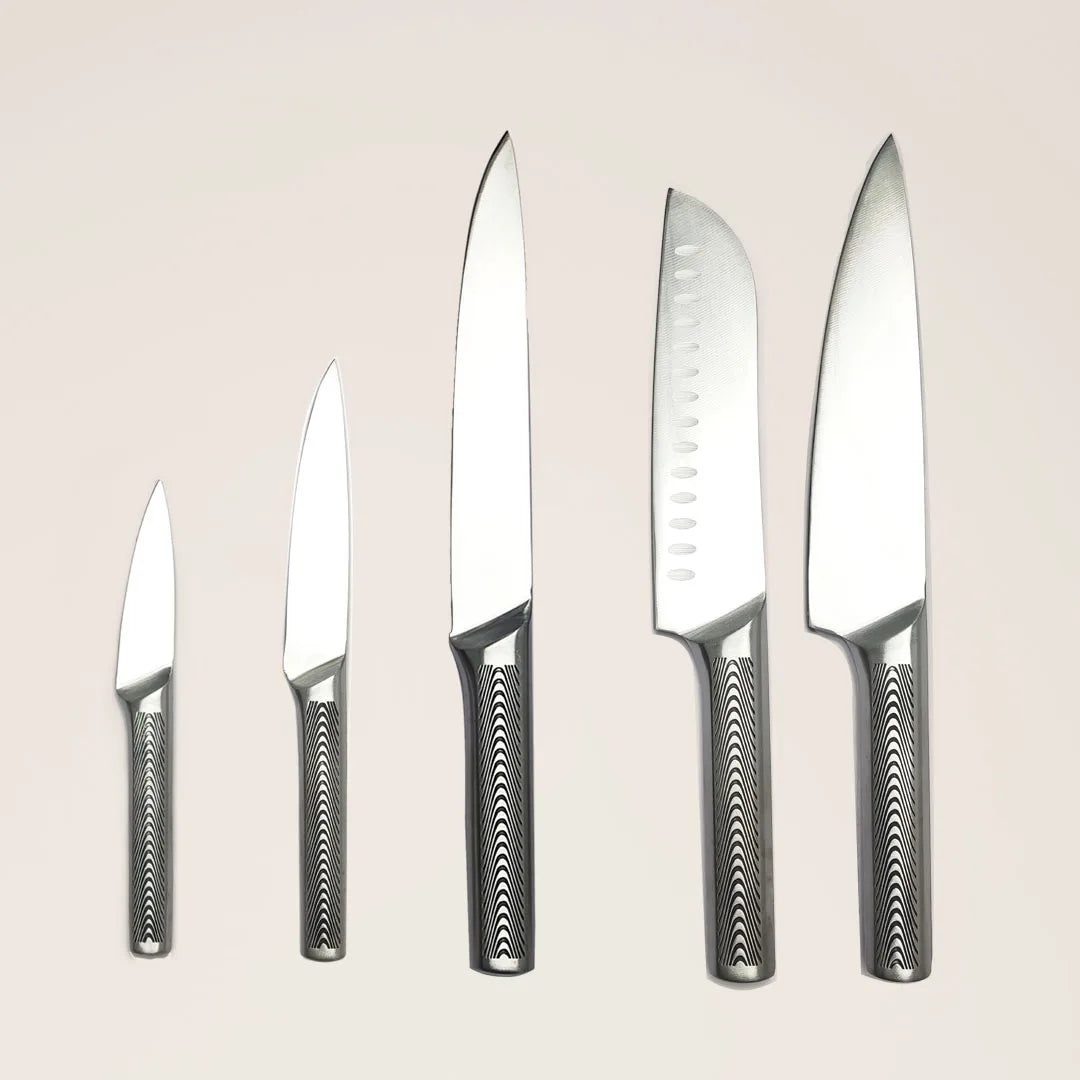2025 New Trending Unique Design Stainless Steel Hollow Handle with Anti-slip Pattern Kitchen Knife for Household Kitchenware