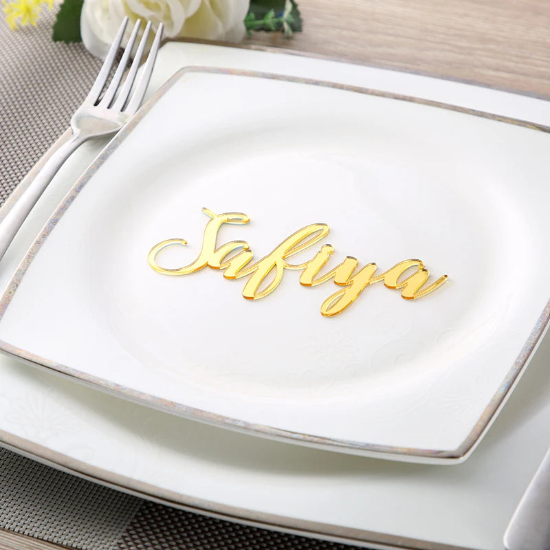 Custom Party Decoration Wedding Place Cards Personalized Wood/acrylic Names Place Settings Guest Name Tags Wedding Table Decor