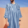 Moroccan Men's Thobes Muslim Embroidery Jubbah Islamic Clothing Arab Saudi Fashion Thawb Robe for Man M0076