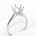 Sterling Silver 8mm/2CT Semi Mount Ring Frame Blank Claw Setting Base Holder Without Main Stone for Moissanite Diamond DIY Inlay