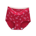 KK108 Non-marking One-piece Rubberized Ladies Underwear 95% Cotton Printed Breathable Romantic Women's Hipster Waist Logo