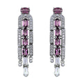Graceful Rhodium Plated 925 Silver Jewelry Natural Pyrope Drop Earrings for Women Anniversary Gift