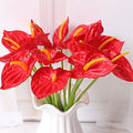 Y-H145 Wholesale Fake Anthurium Flowers Artificial PU Shingle Anthurium 32cm Cheap Price Artificial Anthurium Flowers