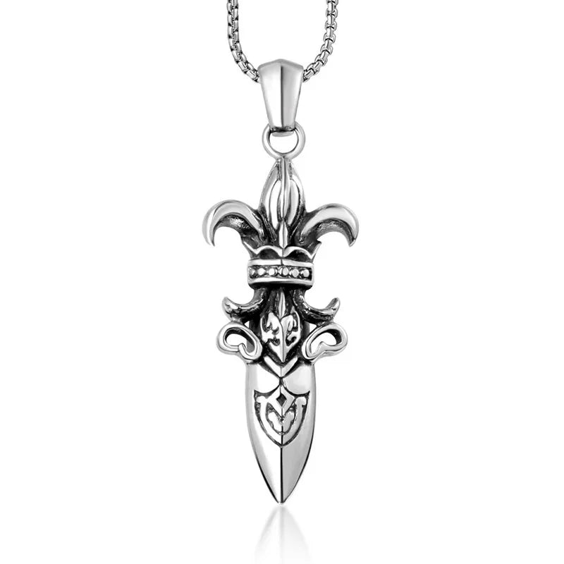 Hot Trends Retro Epee Fashion Accessories Stainless Steel Pendant Jewelry Wholesale Cross Sword Pendant