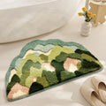 Flower Printing Absorbent Non-Slip Plush Shaggy Tufted Bath Carpet Rugs Bathroom Mat