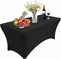 4ft Stretch Spandex Rectangular Tablecloth Protector Folding Tables Cover for Wedding Banquet Party Table Cloths Fitted
