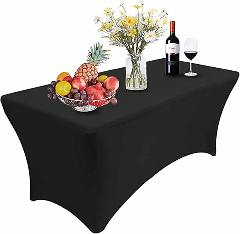 4ft Stretch Spandex Rectangular Tablecloth Protector Folding Tables Cover for Wedding Banquet Party Table Cloths Fitted