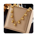 Fashion Women's Accessories Anti-Tarnish Gold Plated Waterproof Stainless Steel Chain Ball Pendant Necklace Jewelry for Women