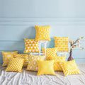 Yellow Color Decorative Embroidery Throw Pillow Cover 18x18 Inches Zipper Yellow Throw Pillow Case for Living Room/