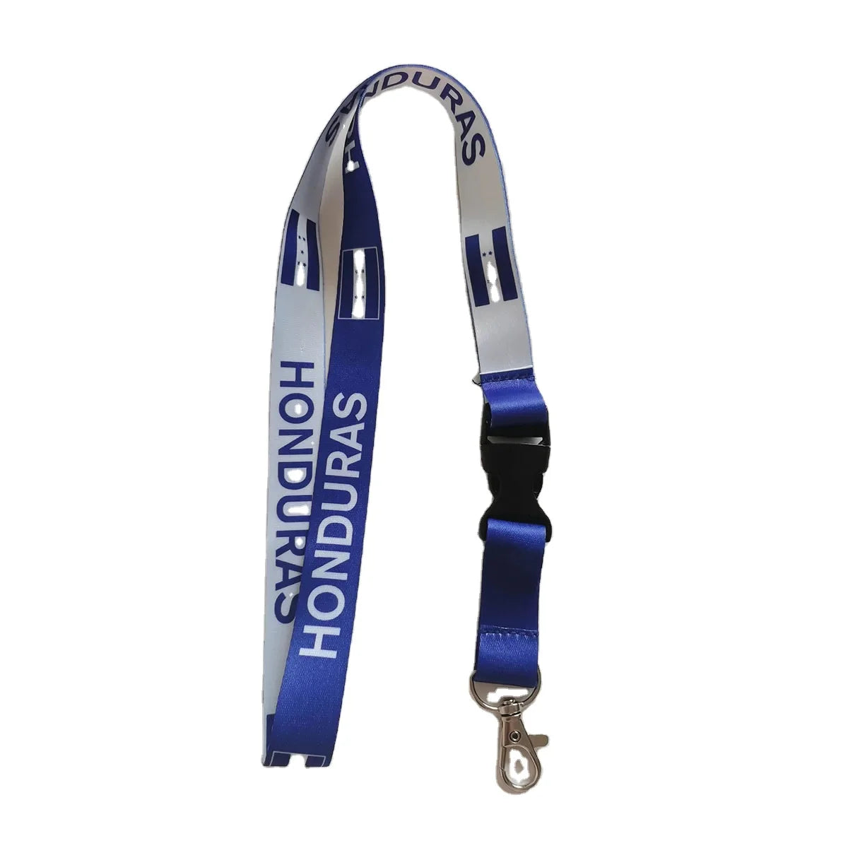 Cheap Eco-Friendly Polyester Honduras Lanyard Flag Car Keys ID Badge Holder Keychain with Hook Detachable Breakaway Snap Buckle