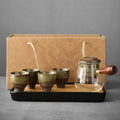 Japanese Style Side Handle Kung Fu Tea Set One Pot Four Cups Mini Set Handmade Retro Household Minimalist Tea Making Device