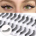 ZYM-DBP-10 Curled Synthetic Natural Eyelashes Eco-Friendly Vegan Domestic Chemical Fiber Full Strip Eyelashes