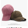 Landfond Vintage Unstructured Cotton Baseball Cap with Ripped Patch Waterproof and Soft Custom Embroidery Logo Wash Cap