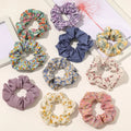 MIO Soft Fashion 10cm Plaid Striped Flowers Hair Rope Ponytail Holder Cotton Scrunchy Elastic Hair Ties for  for Women and Girls