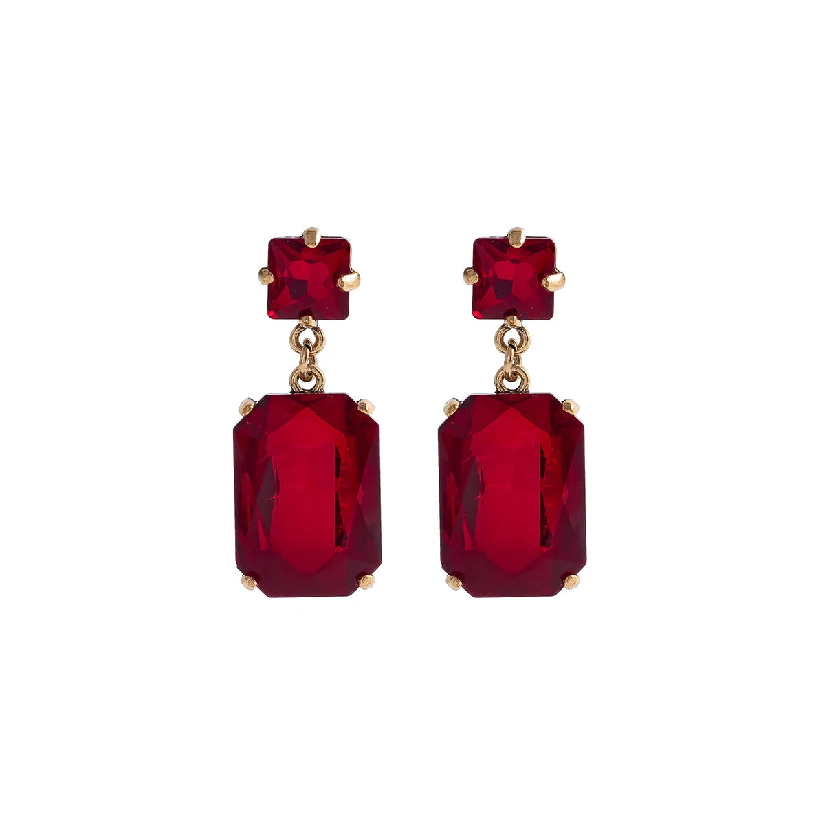 Wholesale Gold Plated Multicolor Acrylic Geometric Earrings with Diamond Delicate Colorful Crystal Square Stud Earrings Women