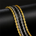 Wholesale Stainless Steel Jewelry Necklace Twisted Rope Chain Necklace Hiphop Men Necklace