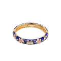 SHINNYGIFTS Vintage Women's Enameled Copper Bracelets Colorful Hollow Cloisonne Hinged Bangles Fashion Charm Jewelry