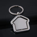 Customized logo Metal Keychain House Shape Keychain Key Ring Key Holder Alloy House Shape Keyring Rotating 3D Keyfob Rotate