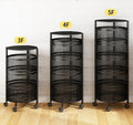 Multilayer Rotatable Kitchen Storage Fruit Rack 360 Degree Carbon Steel Rotating Baskets Vegetable Rack