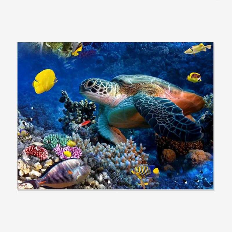 5D Full Drill DIY Diamond Painting Kit Sea Turtle Fish Embroidery Cross Stitch Fashion Decor Custom Animal Subject