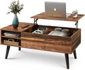 Lift Top Coffee Table  Phoenix Home Rustic Oak Wooden Table Small Space Lift Top Coffee Table with Large Hidden Storage Shelf