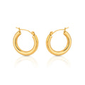 Chris April in Stock Water-proof 316L Stainless Steel PVD Gold Plated Glossy Hoop Earrings for Women
