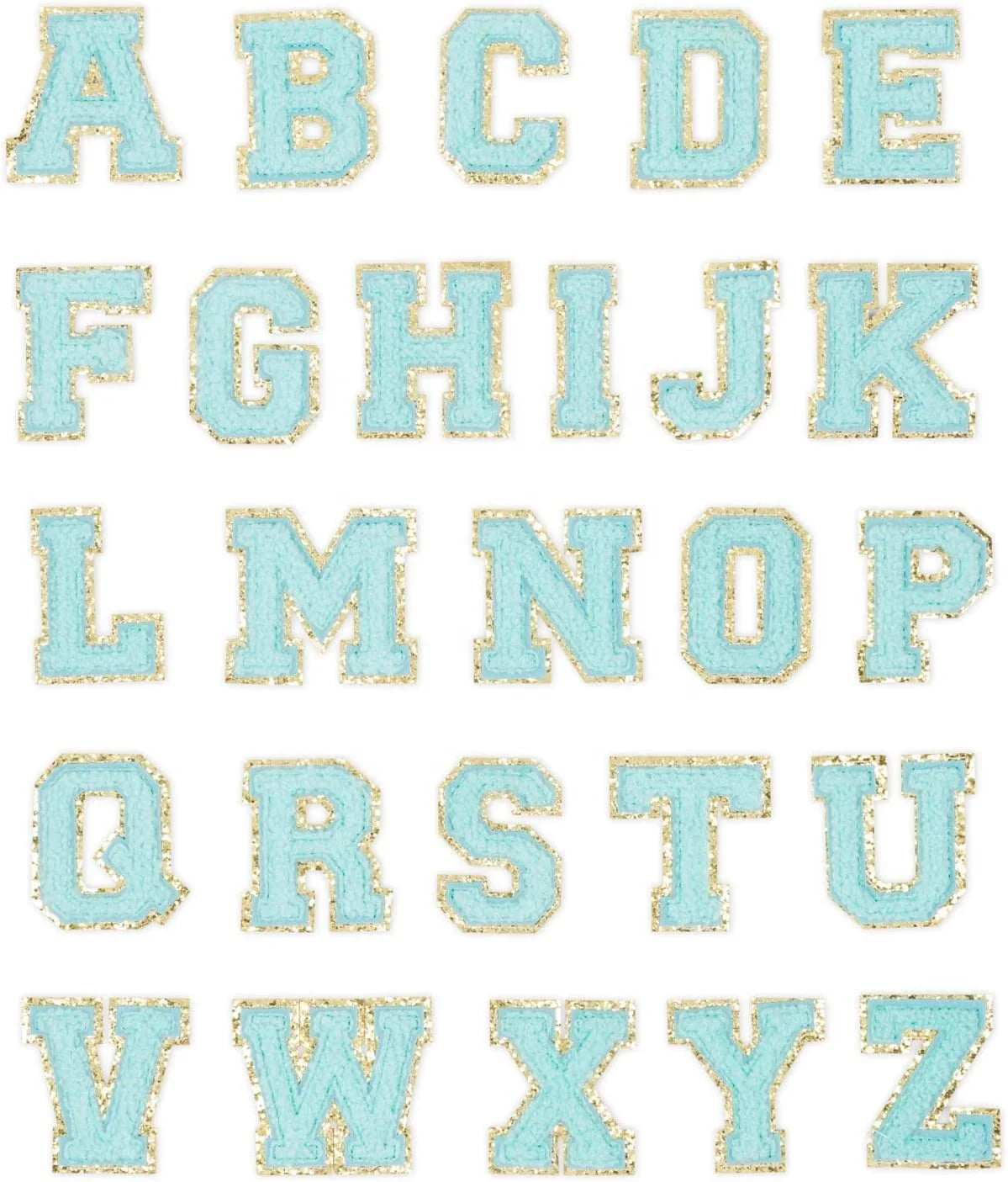 DIY Chenille Embroidery Patch Glitter Chenille Letter Patch 26 Alphabet Letter Patches