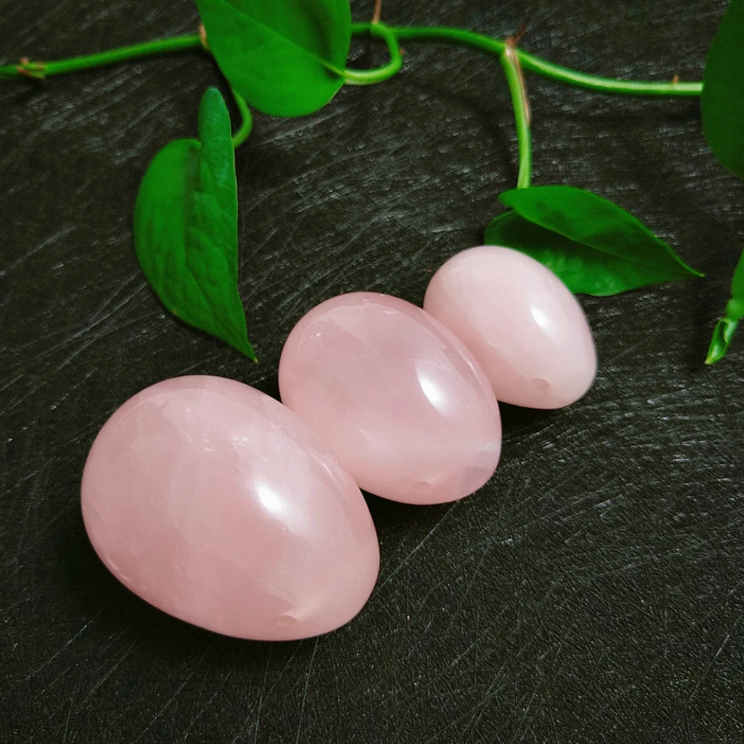 DIY Yoni Egg Vaginal Tightening Love Egg Kegel Exerciser Rose quartz Women Natural Stone Crystal Hygiene Yoni Ball S M L