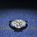 Factory Wholesale 3ct Moissanite Diamond Ring Double Heart Zircon 925 Sterling Silver Engagement Jewelry for Women