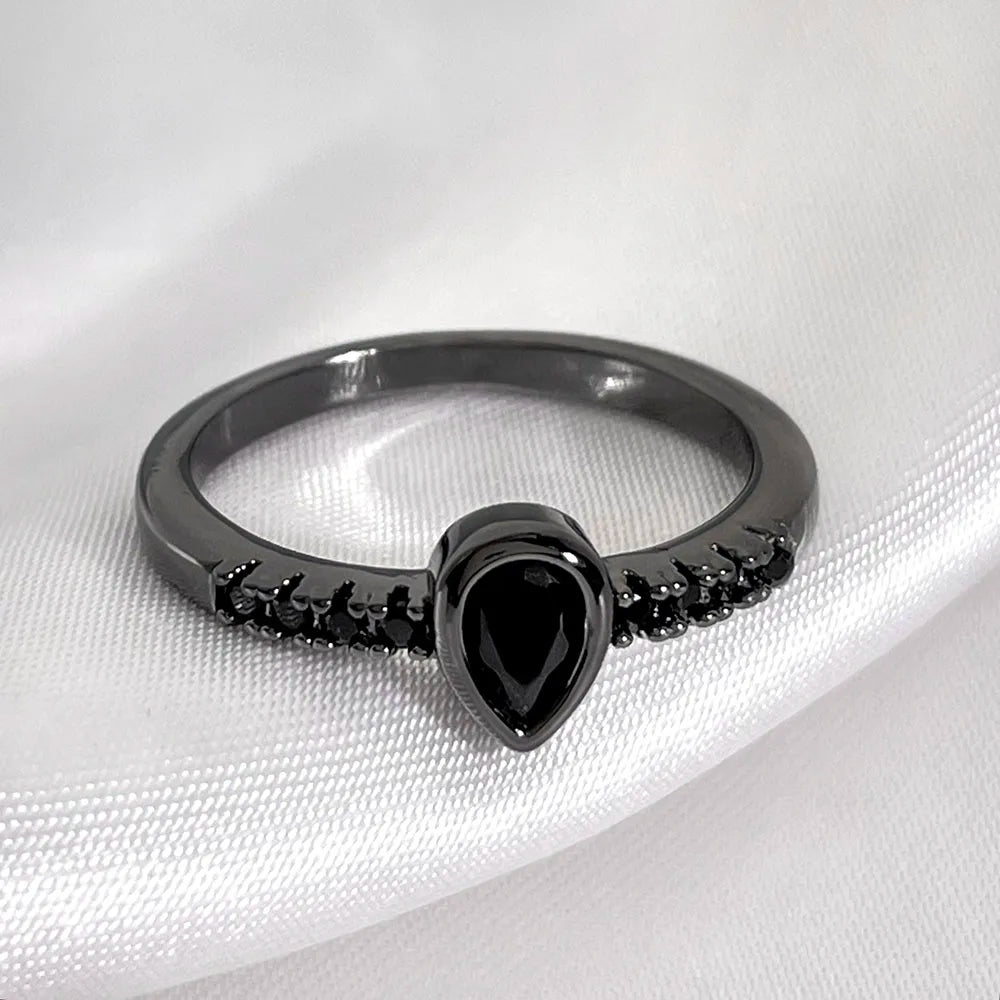 Custom Statement Chunky Designer Black Gold Plated Cubic Zirconia Ring for Men