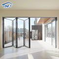 12 Foot Modern NFRC Certified Aluminum Frame Foldable Glass Door with Double Tempered Glass Sound Insulation for Villa Balcony