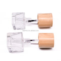 Environmental protection Material Glass Nail Polish Bottle With Brush and Bamboo Cap