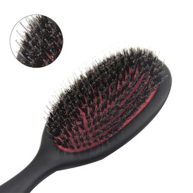 Hot Selling Hair Brush with Customize Logo Black Boar Bristle Plastic Nylon for Hair Wig Brush