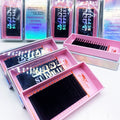 Private Label Korean PBT Soft Matte Dark Black Mega Eyelash Extension Supplies 0.03 Russian Volume Cashmere Lash Trays