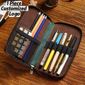 Original Durable and Lightweight Handcrafted Retro Design Personalized Creative Large-capacity Cowhide Pencil Box