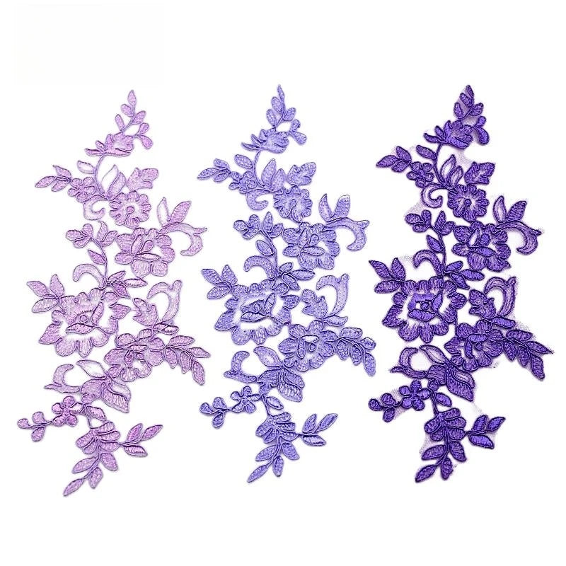 Border Lace Mirrored Flowers Wedding Dress Wedding Shoes Headdress DIY Sewing Accessories