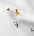 Wholesale Asymmetrical Butterfly Shape 18K Gold Plated 925 Sterling Silver Stud Earrings Women Fashion Jewelry