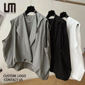 Women's Vest Coat 2025 Summer Y2K Oversize Sleeveless Waistcoat Casual Loose Fit Outerwear Breathable Streetwear
