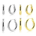 FUAMAY Aretes De Plata 925 Silver Chunky Thick Loop Hoop Earrings for Women Huggie Hoop Earring