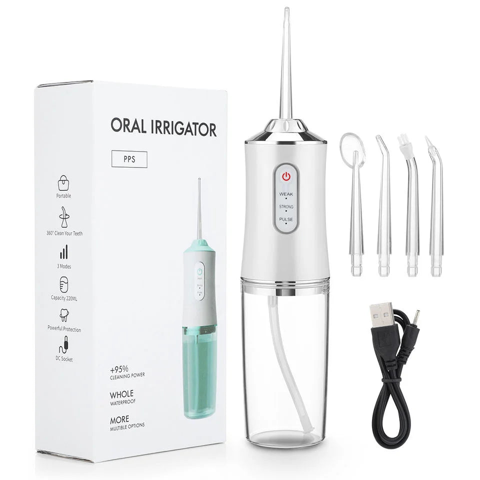 Portable Air Pressure Waterproof Handheld Cordless Digital Water Flosser Teeth Cleaner for Home Travel Teeth Care Cordless