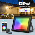 Factory Price Graphene Aluminium Smd Rgb Led Flood Light Tuya App Ip66 50 Watt Rgb Floodlight with Alexa Google Home